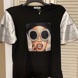 ⭐️KO KO AILIS 2 XL Vogue bedazzled in Paris t shirt